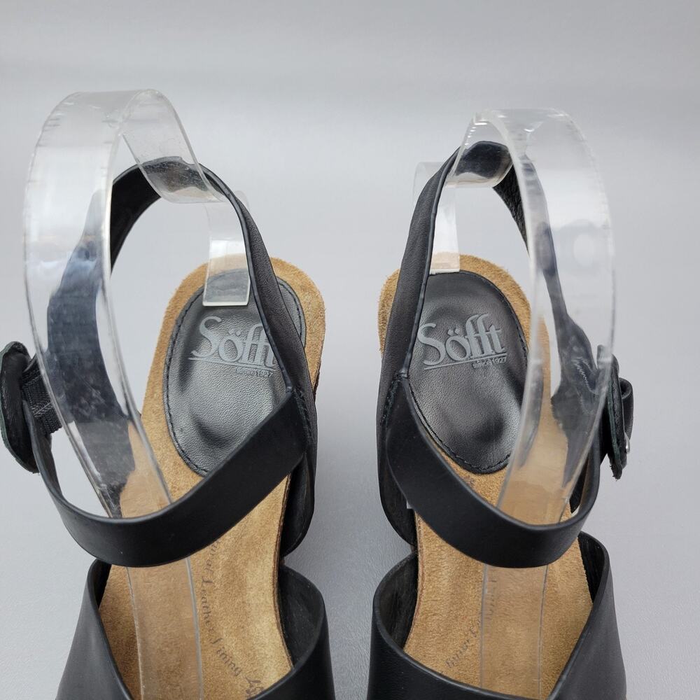 Sofft Casidy Womens Sandal Woven Wedge Wrap Soft Leather Straps Size 9 M Black - Picture 8 of 12